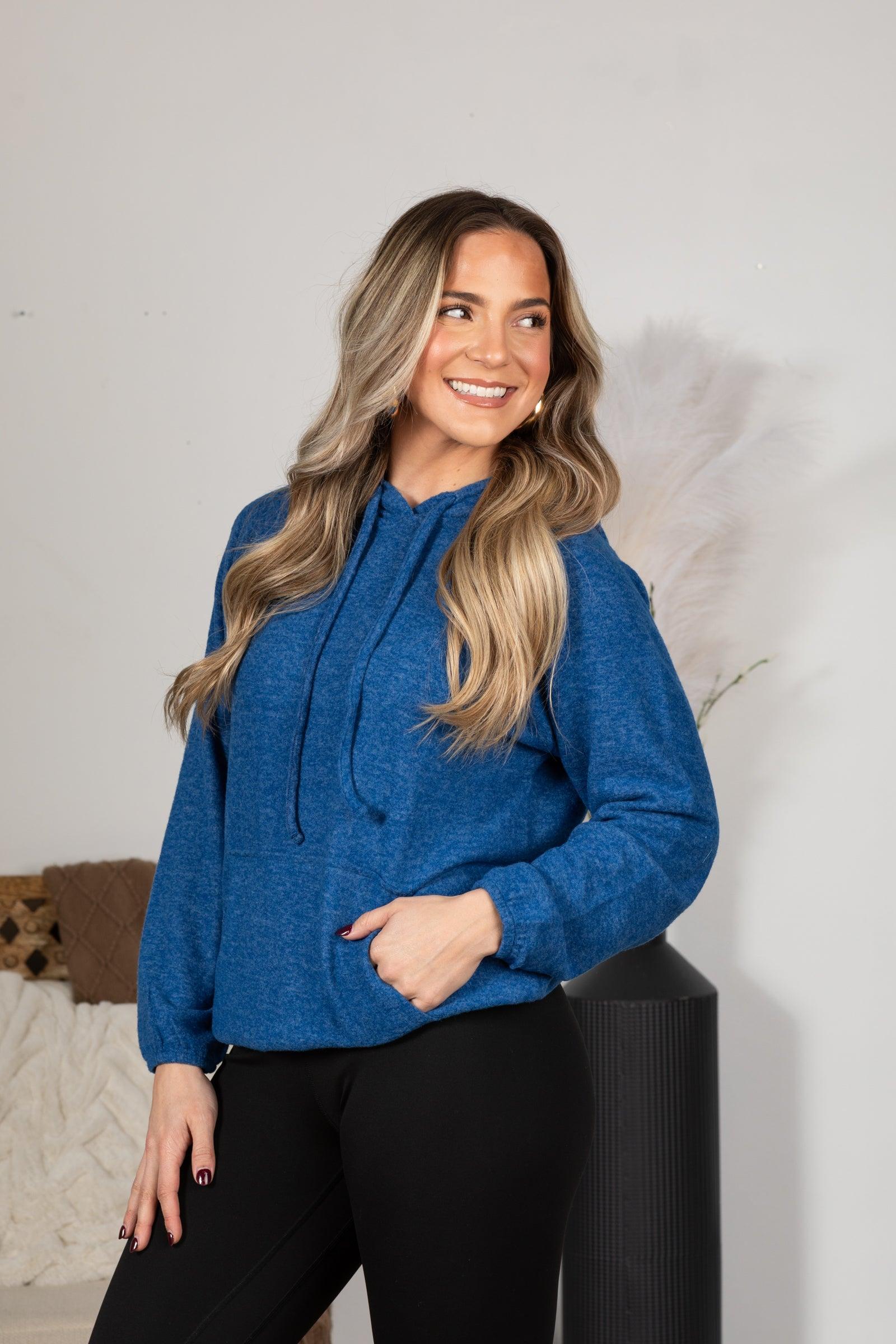 Brushed Hacci Melange Hoodie Sweater Product Image