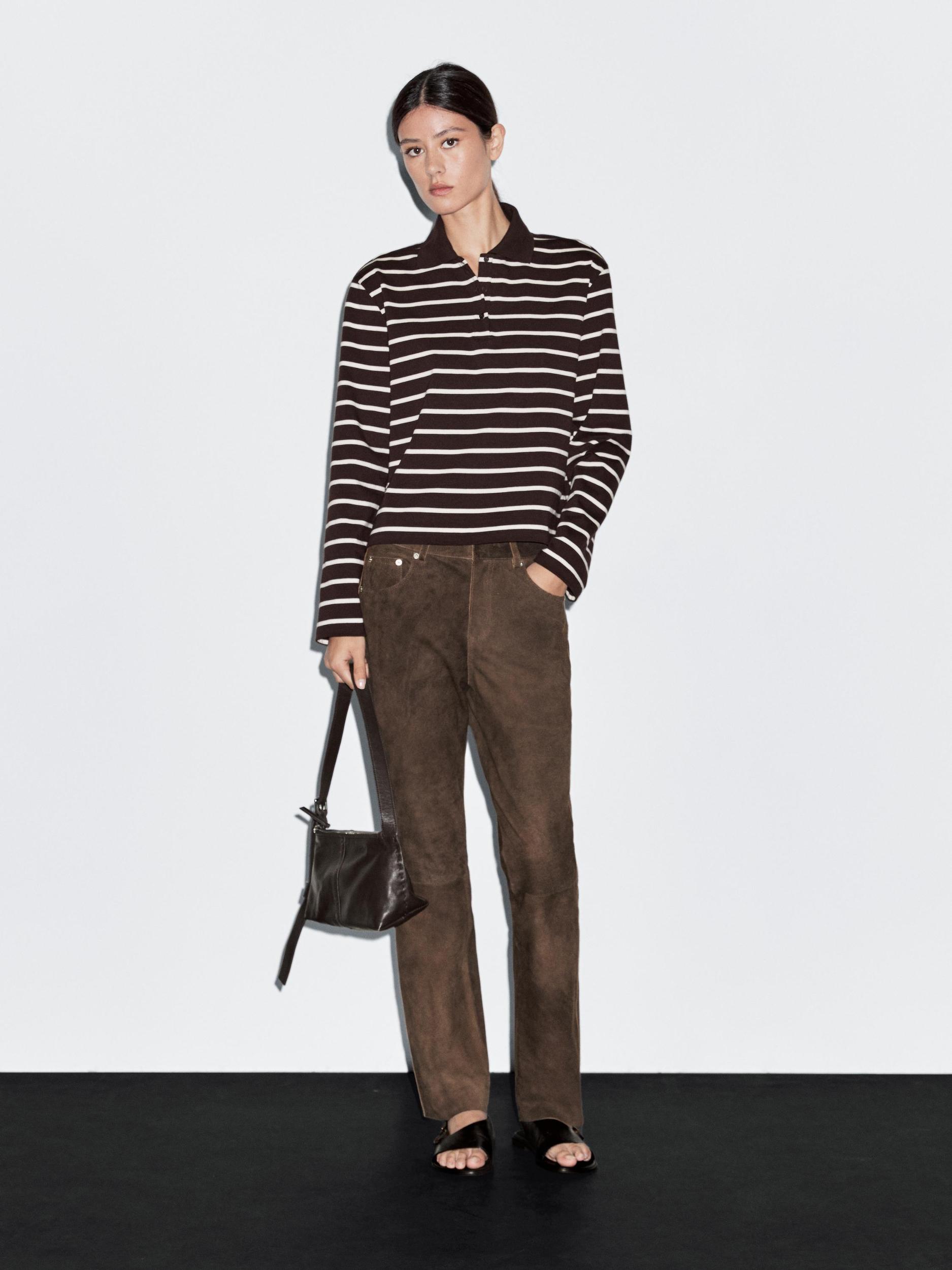 Suede leather trousers Product Image