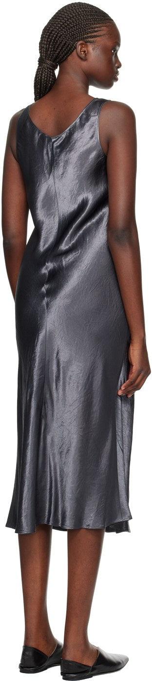 Max Mara Talete Dark Grey Satin Dress Product Image