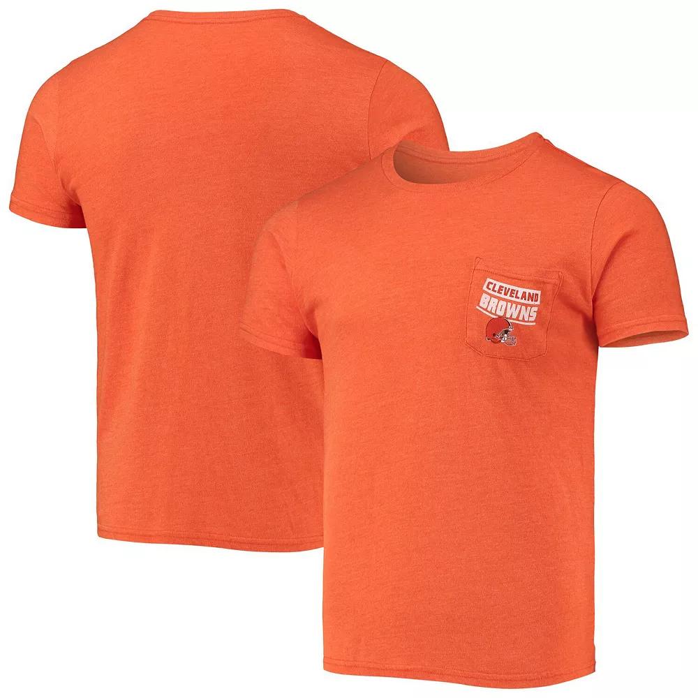 Men's Fanatics Branded Heathered Orange Cleveland Browns Field Goal Pocket Tri-Blend T-Shirt, Size: XL Product Image