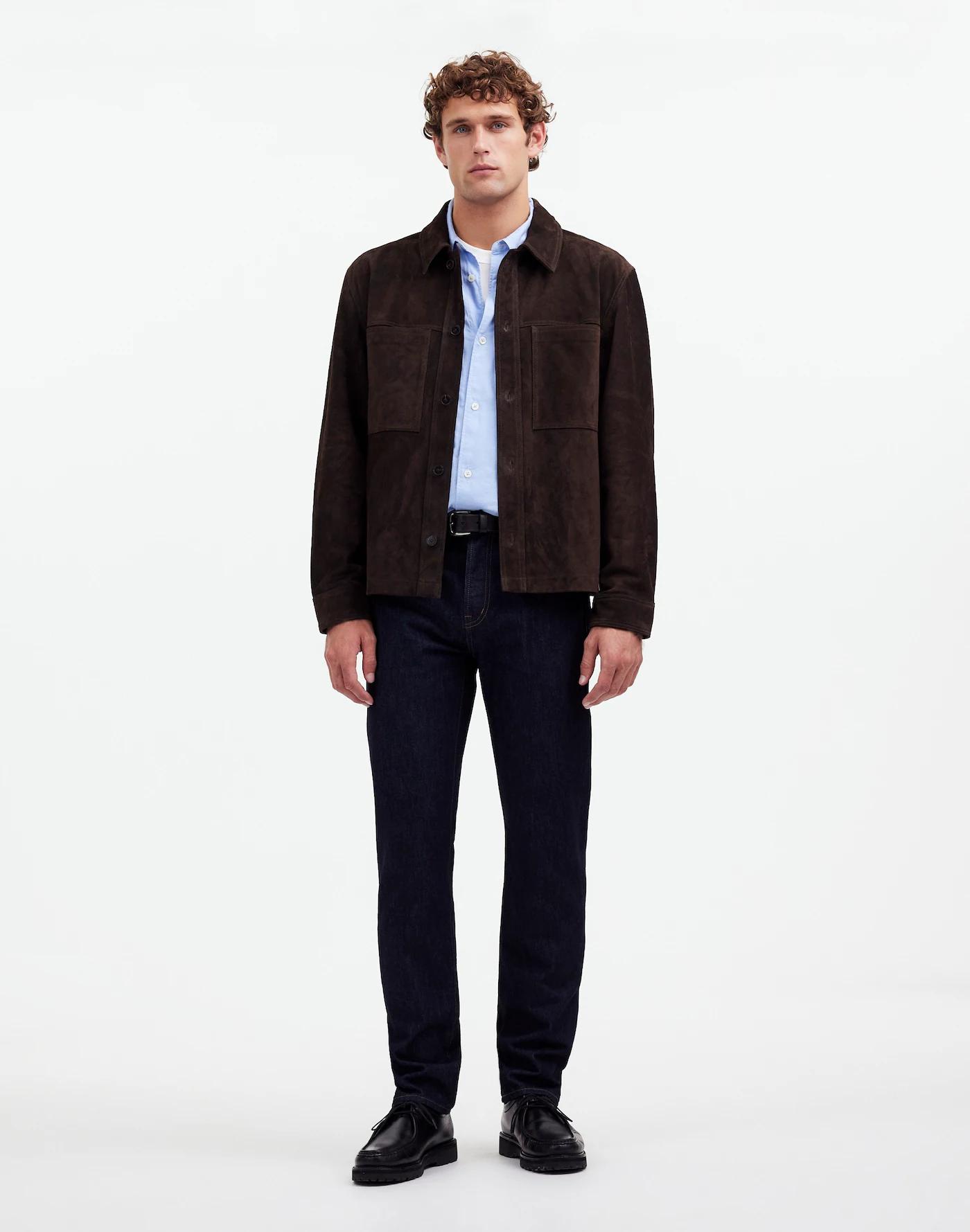 Suede Leather Boxy Shirt-Jacket Product Image