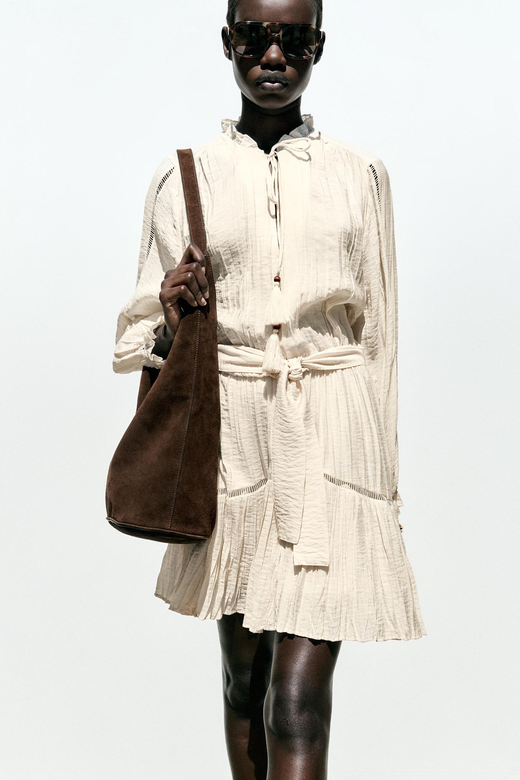 WRINKLED EFFECT MINI DRESS Product Image