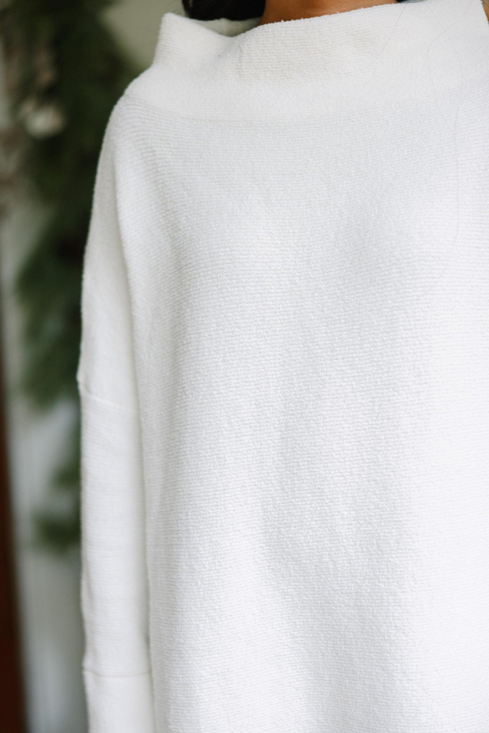 The Slouchy White Mock Neck Tunic Female Product Image