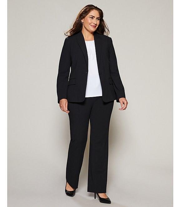Investments Platinum Suiting Plus Size Straight Leg Pants Product Image