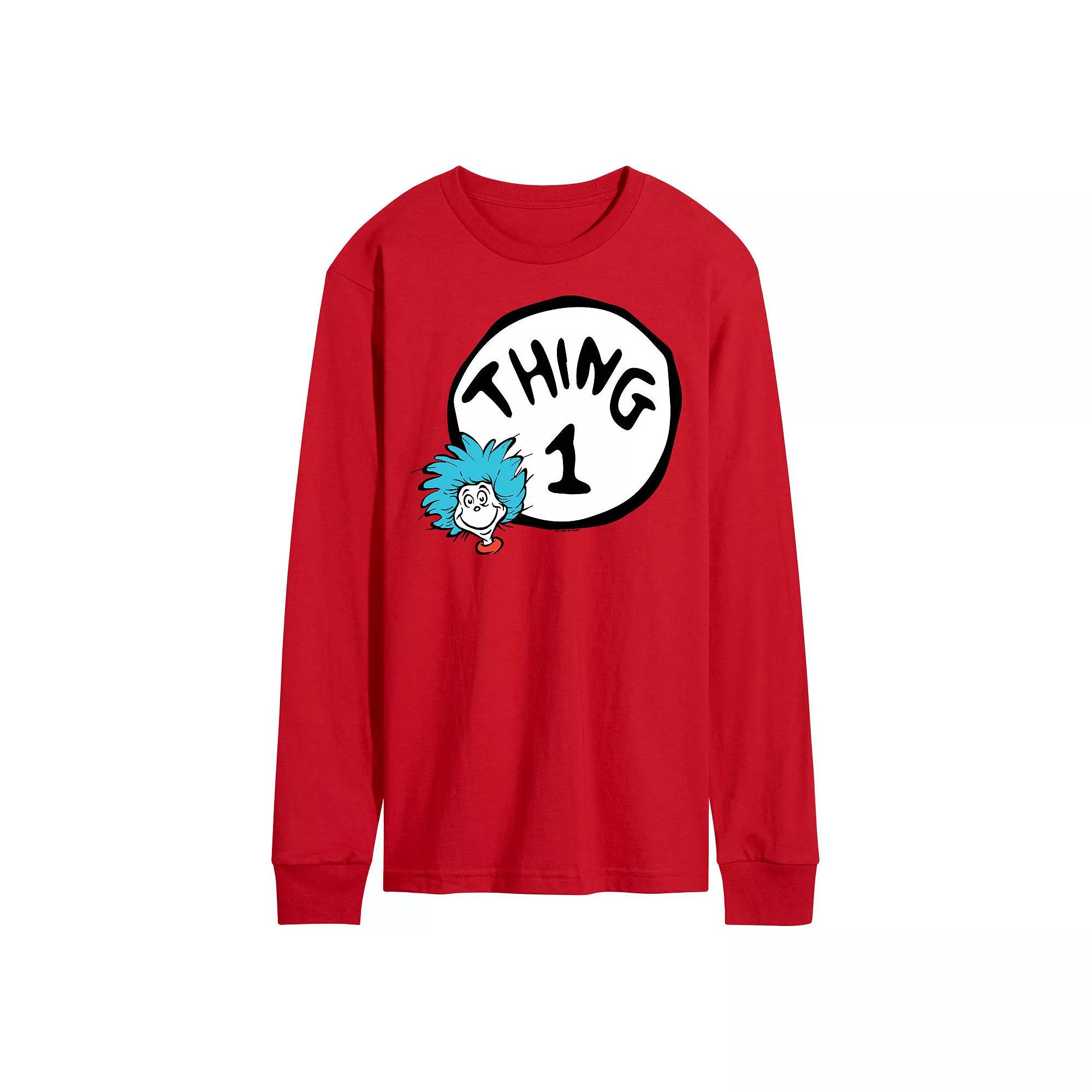 Men's Dr. Seuss Thing One Long Sleeve Graphic Tee,  Product Image