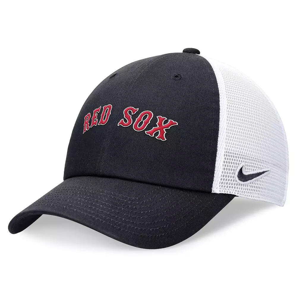 Men's Nike Red Los Angeles Angels Evergreen Wordmark Trucker Adjustable Hat,  Product Image