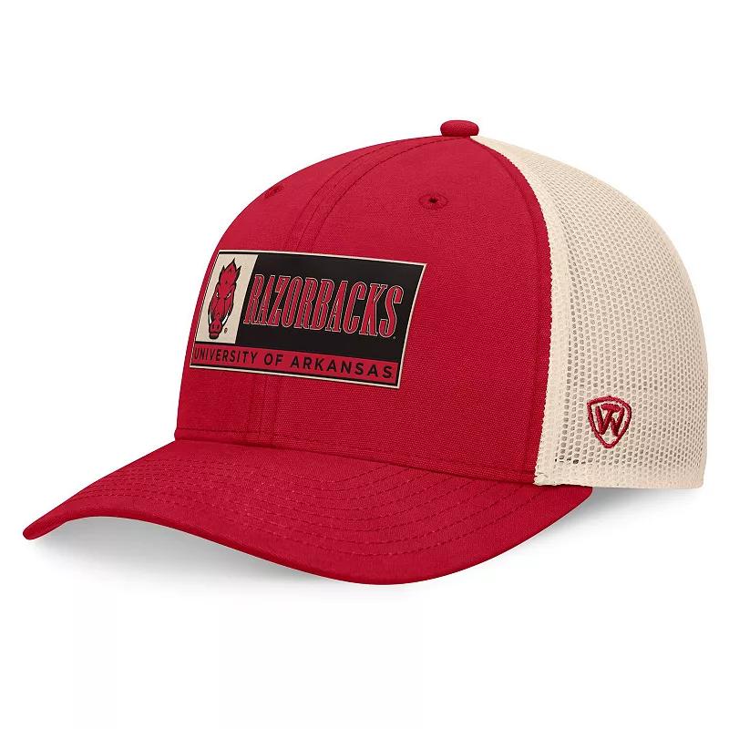 Men's Top of the World Cardinal/Natural Arkansas Razorbacks Bennett Trucker Adjustable Hat, Red Product Image