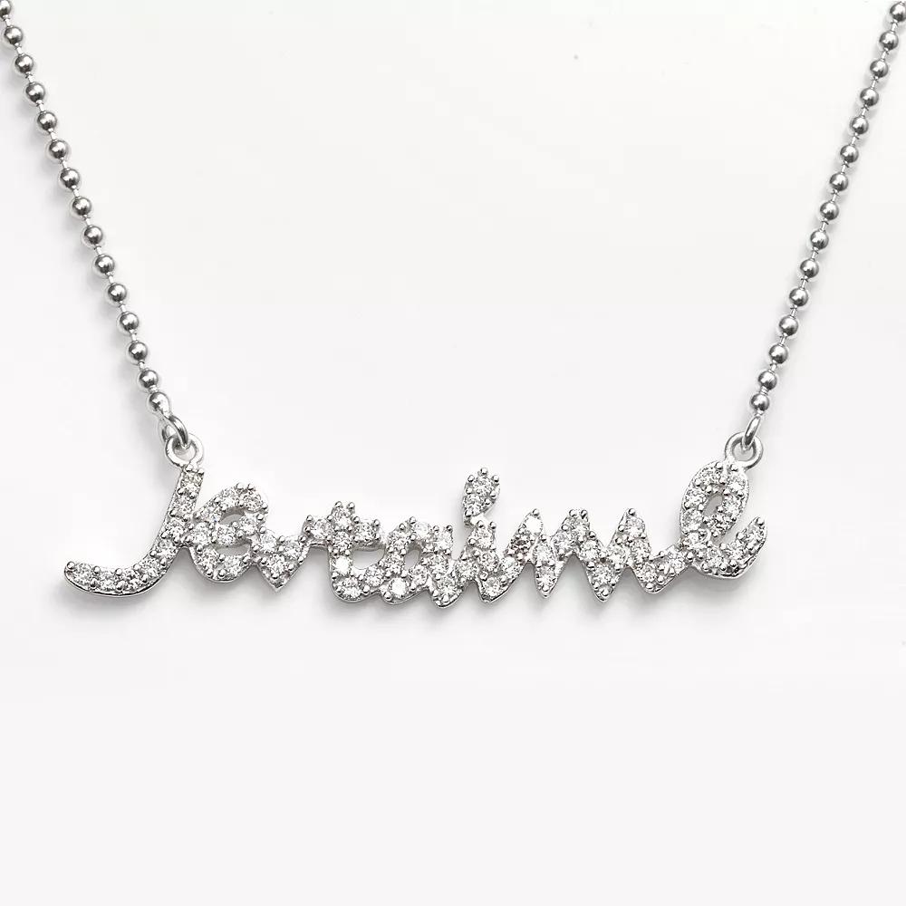 Sophie Miller Sterling Silver Cubic Zirconia "Je T'aime" Necklace, Women's, Size: 16", White Product Image