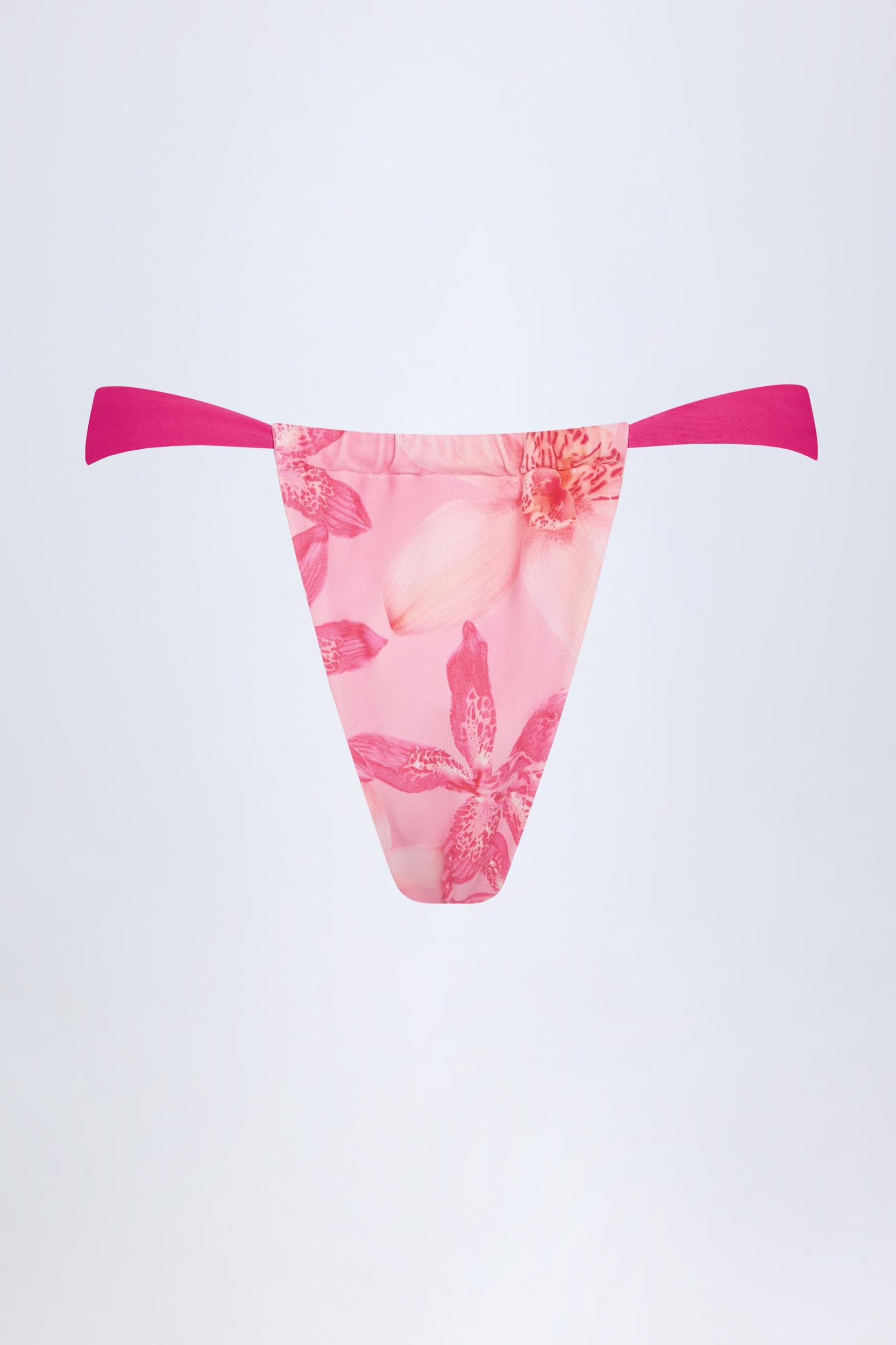 Cheeky Bikini Bottoms in Pink Orchid Print Product Image