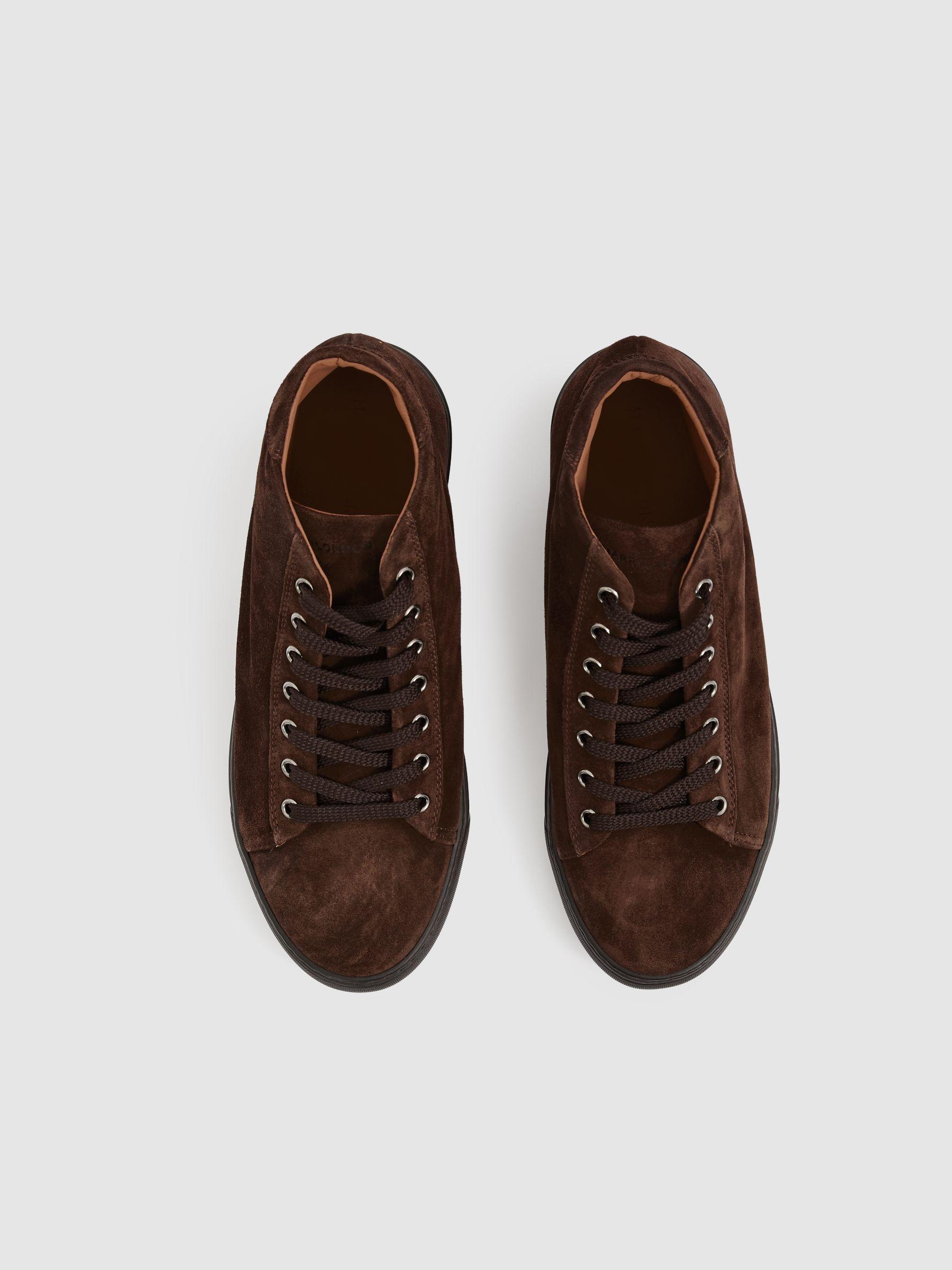Harrys London Suede High-Top Trainers in Dark Brown Product Image