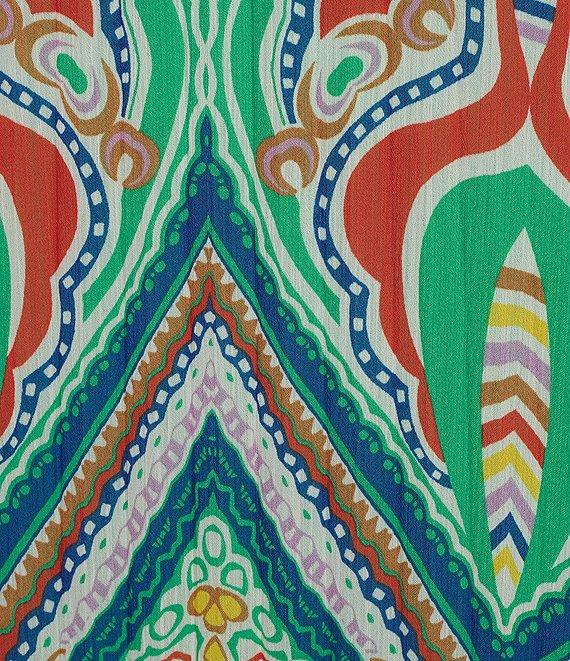 Skies Are Blue Printed V-Neck Sleeveless Pleated Maxi Dress Product Image