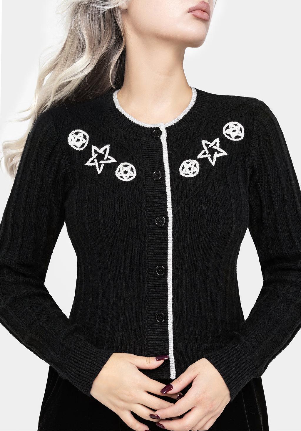 Pentagram Embroidered Cardigan Product Image