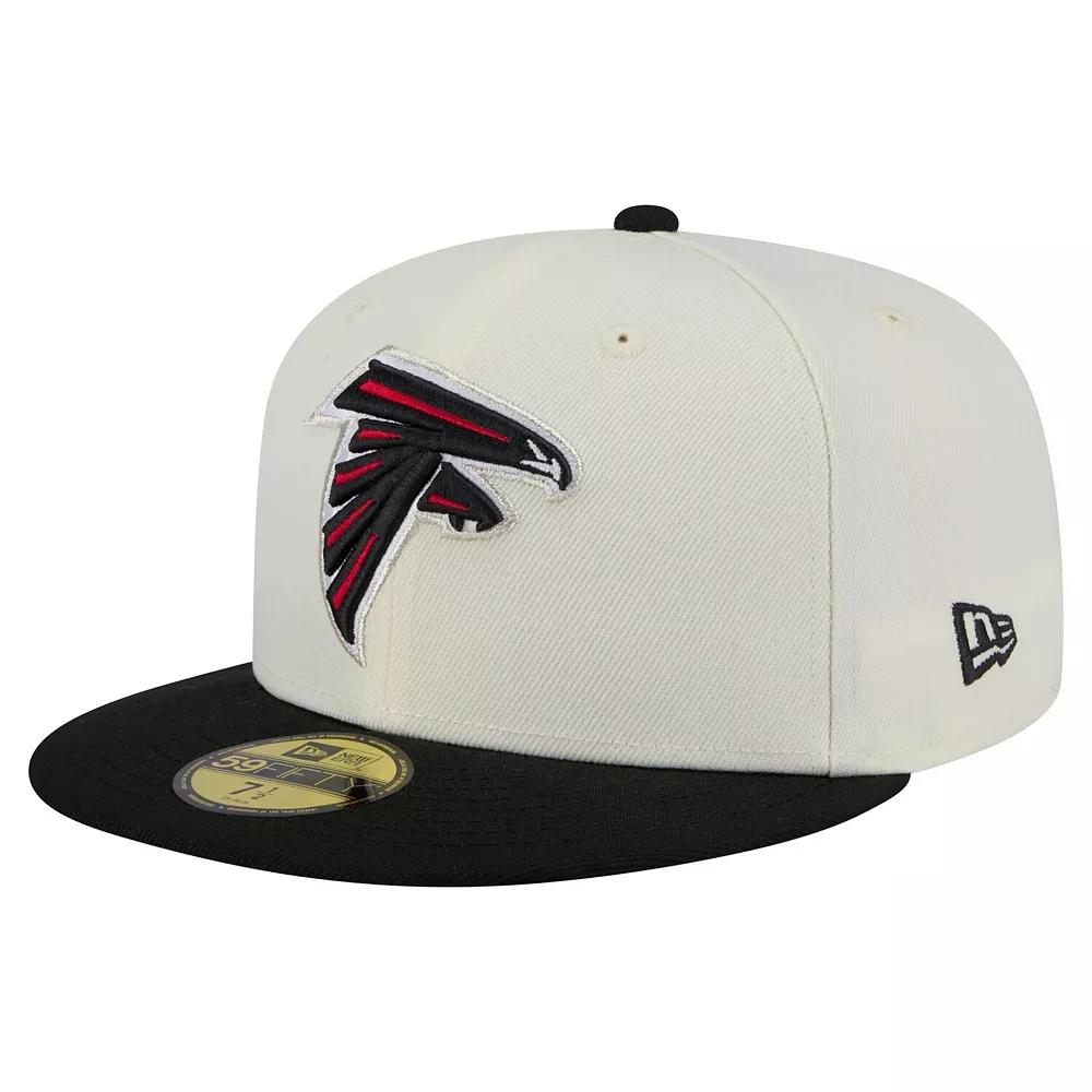 Men's New Era  White/Black Atlanta Falcons Main 59FIFTY Fitted Hat, Size: 7 1/2 Product Image