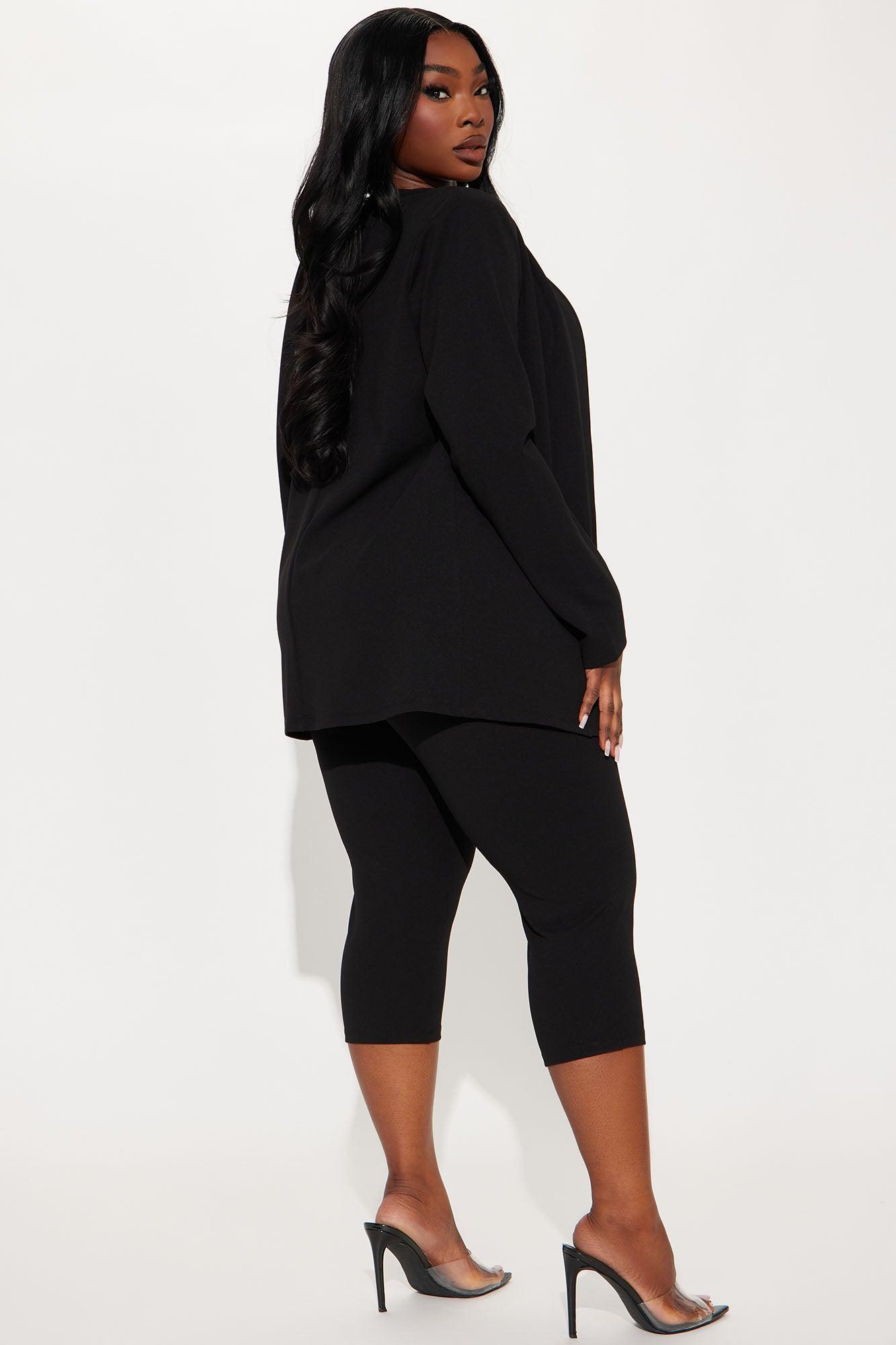 Payin' It Forward Capri Blazer Set - Black Product Image