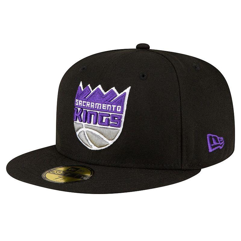 Mens New Era Black Sacramento Kings 59FIFTY Fitted Hat Product Image