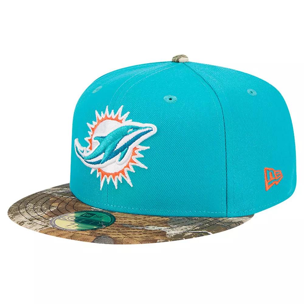 Men's New Era Aqua Miami Dolphins Active Two-Tone Camo 59FIFTY Fitted Hat,  Product Image