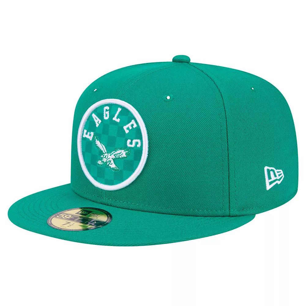 Men's New Era Kelly Green Philadelphia Eagles Checkered 59FIFTY Fitted Hat, Size: 7 1/4 Product Image