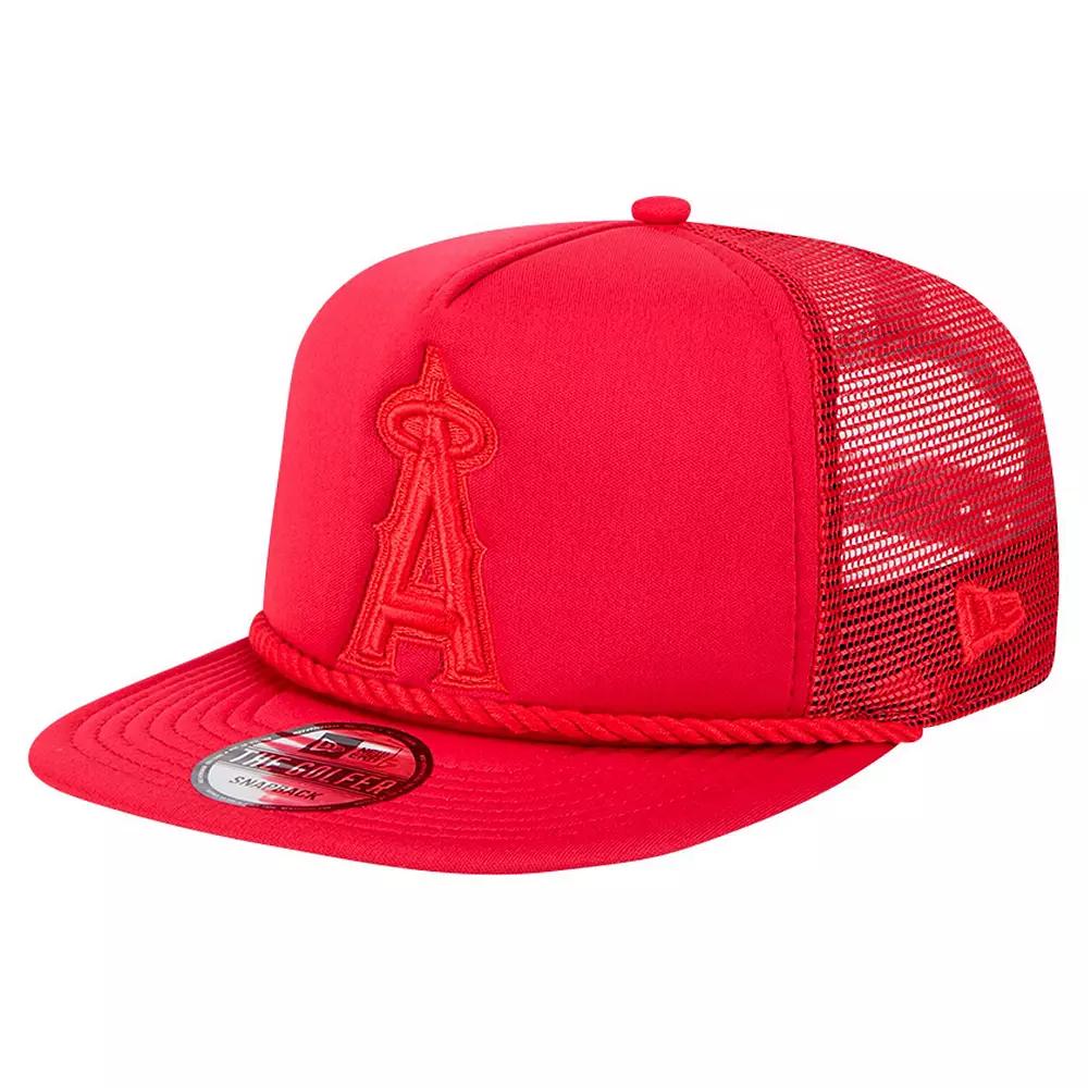 Men's New Era Red Los Angeles Angels Tone Foam Meshback Golfer Snapback Hat Product Image