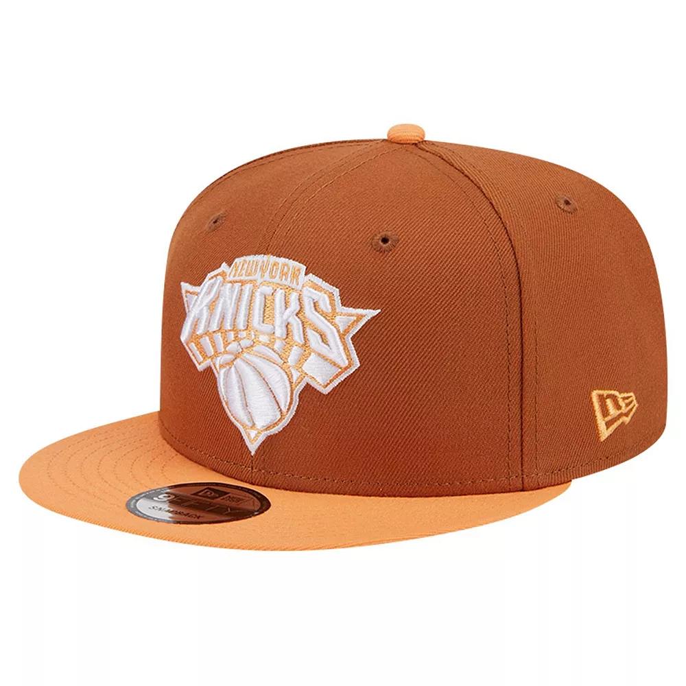 Men's New Era Brown/Orange New York Knicks 2-Tone Color Pack 9FIFTY Snapback Hat Product Image