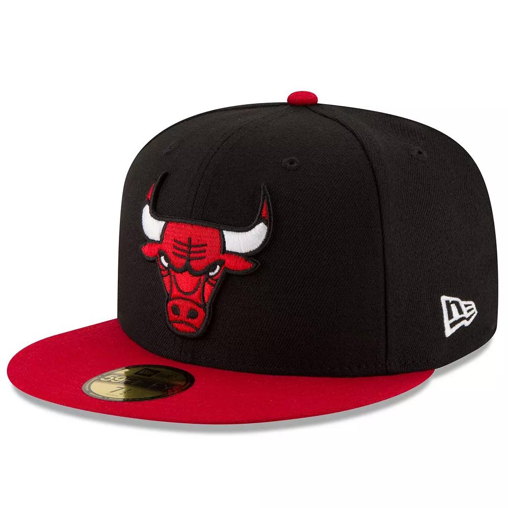 Men's New Era Black/Red Chicago Bulls Official Team Color 2Tone 59FIFTY Fitted Hat,  Product Image