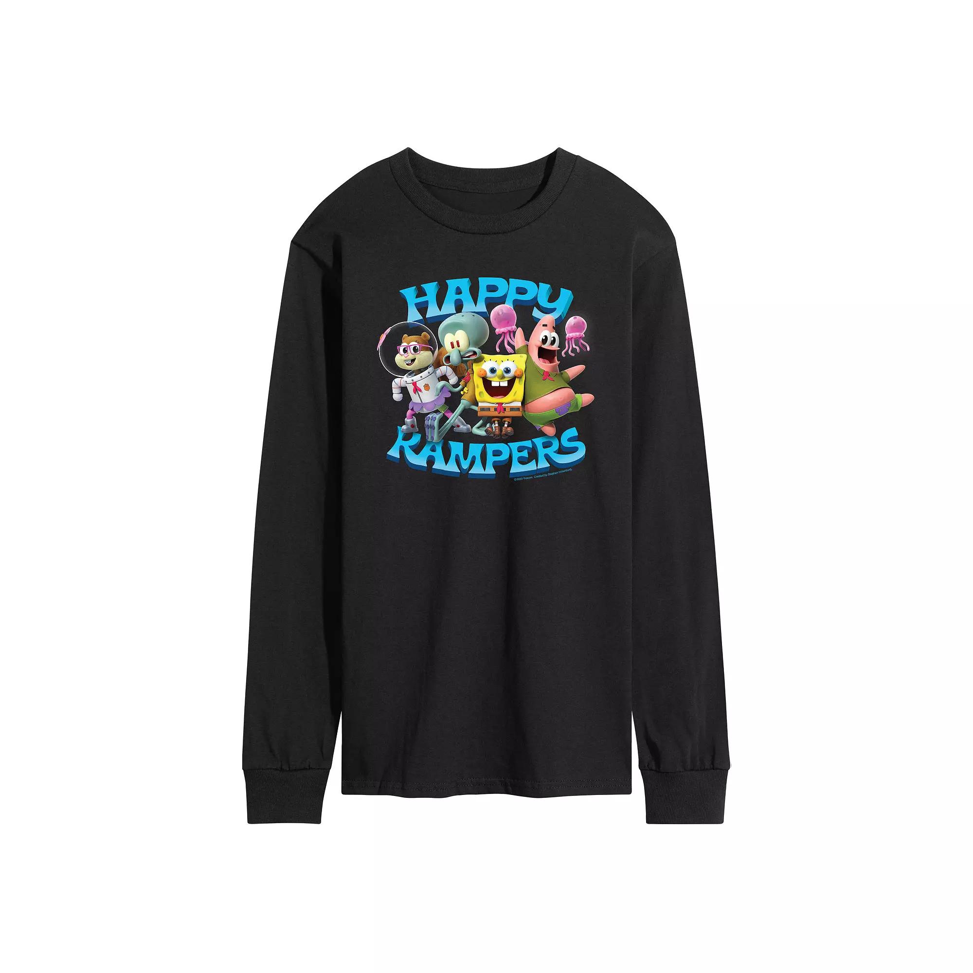 Men's SpongeBob SquarePants Happy Kampers Long Sleeve Graphic Tee,  Product Image