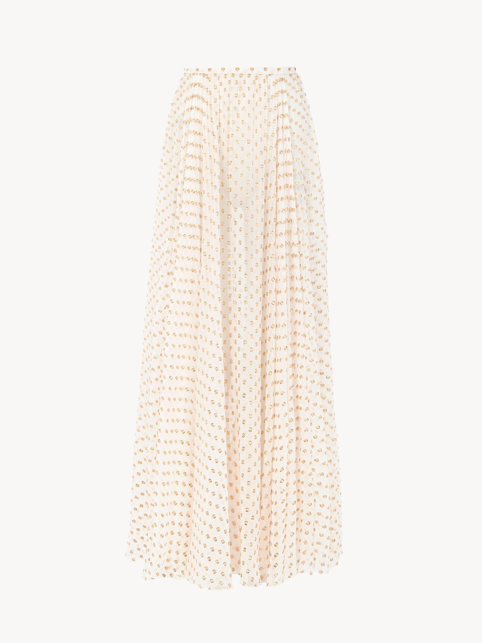 Gathered maxi skirt in silk jacquard & lurex Product Image