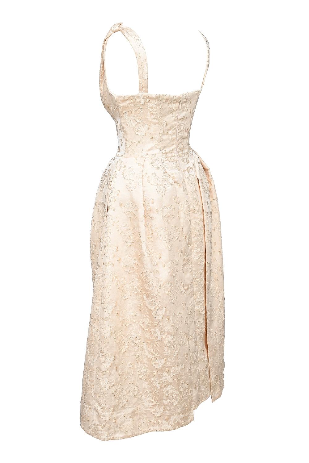 Paloma  ivory metallic jacquard midi dress - sale Product Image