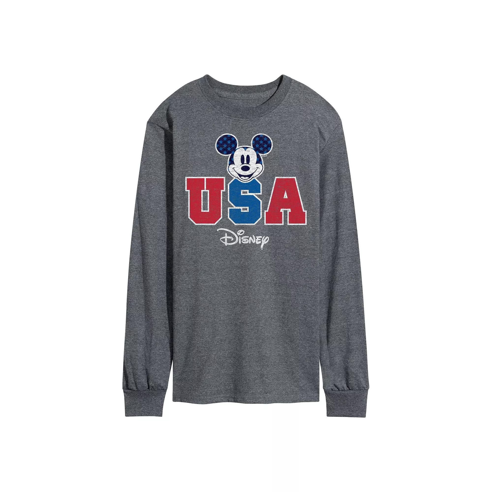 Disney's Mickey Mouse Men's USA Long Sleeve Graphic Tee,  Product Image