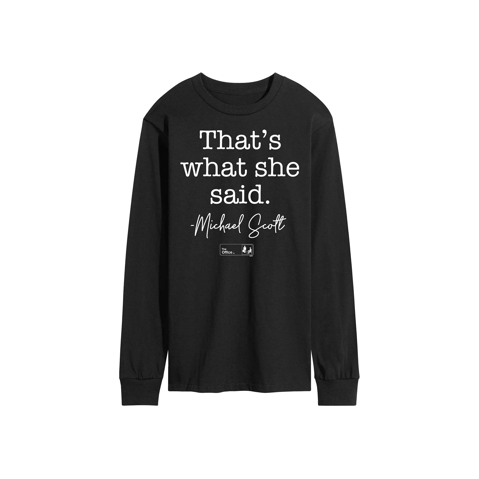 Men's The Office That's What She Said Long Sleeve Tee,  Product Image