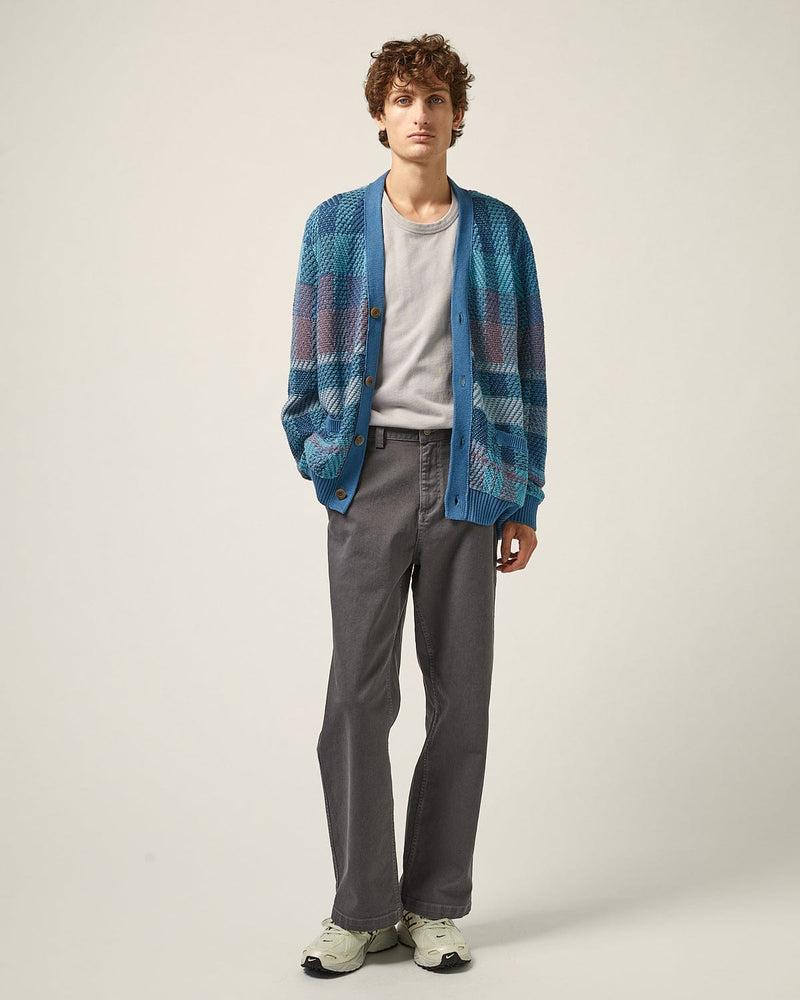 Blow Up Plaid Cardigan - Blue Product Image