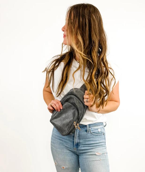 Vegan Leather Crossbody Sling Bag with Credit Card Slots Product Image