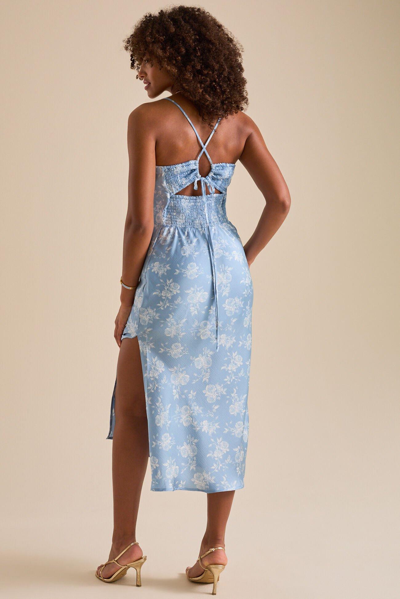 Codi Satin Floral Midi Dress Product Image