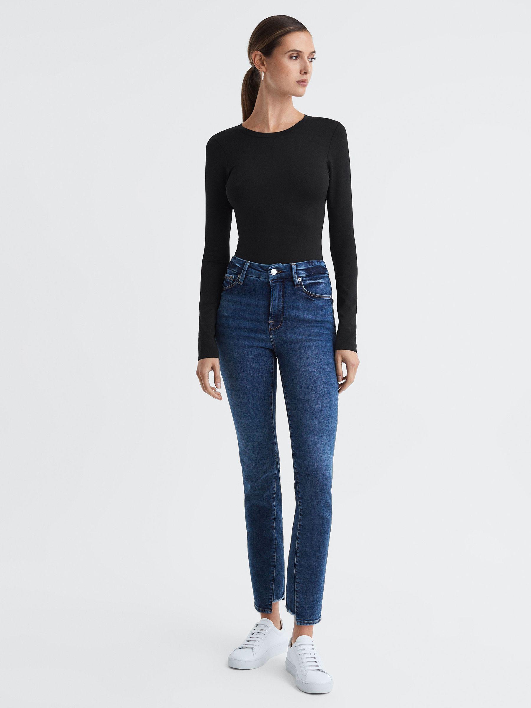 Good American Crew Neck Thong Bodysuit in Black Product Image