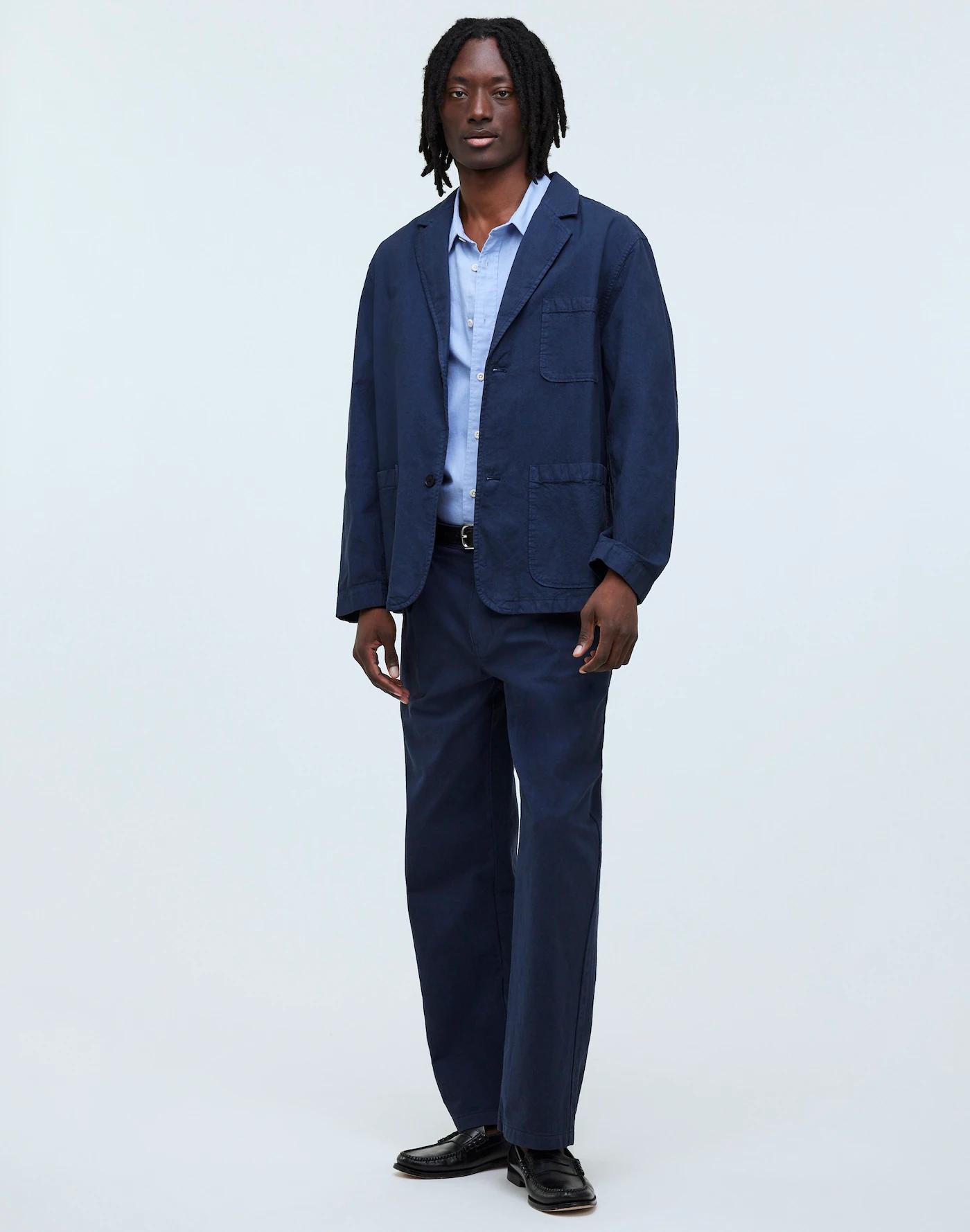 Cotton-Hemp Blend Unstructured Blazer Product Image