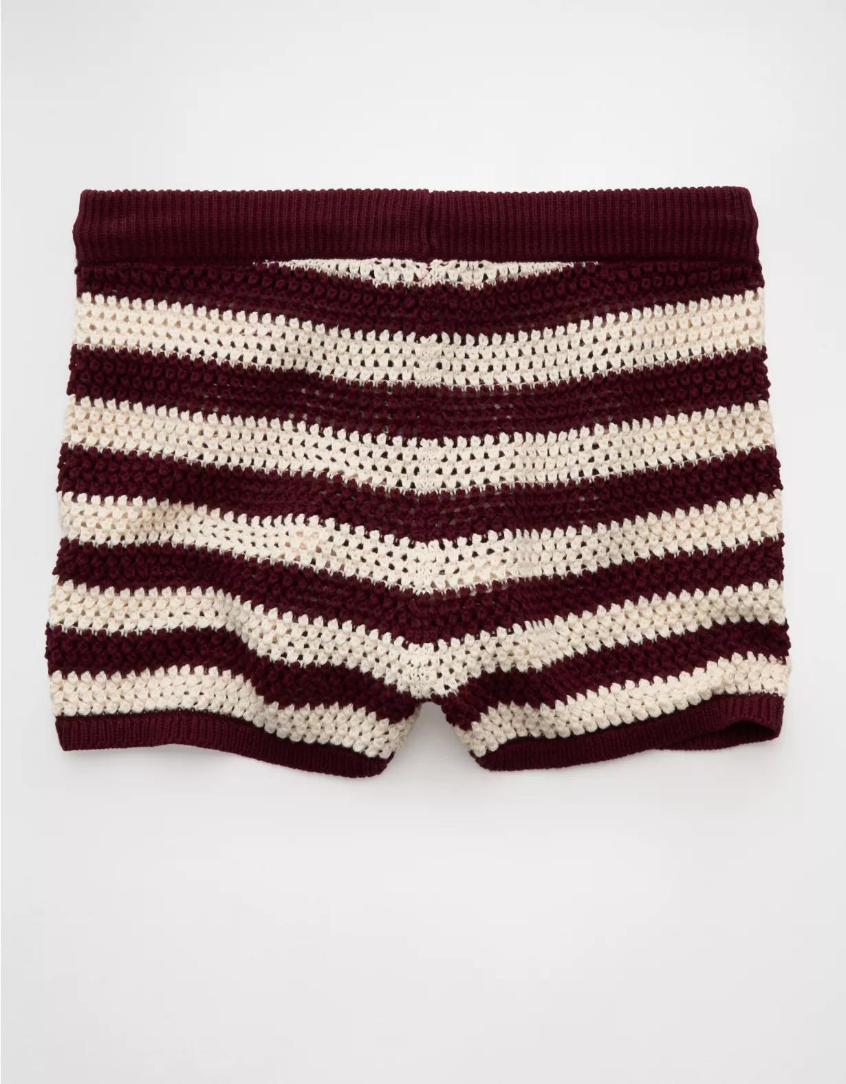 AE Crochet Sweater Striped Short Product Image