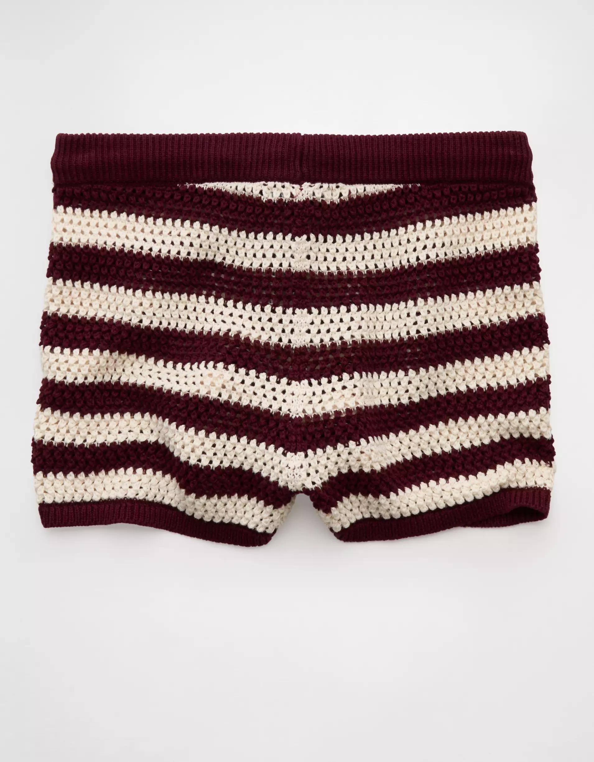 AE Crochet Sweater Striped Short Product Image