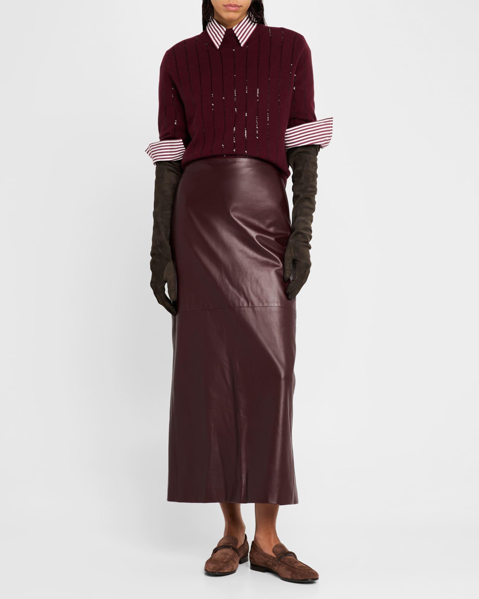 Sequin-Stripe Cashmere Top Product Image