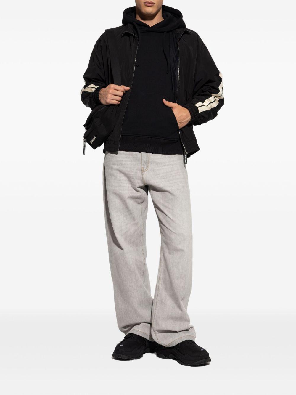 stripe-detail hooded sweatshirt Product Image