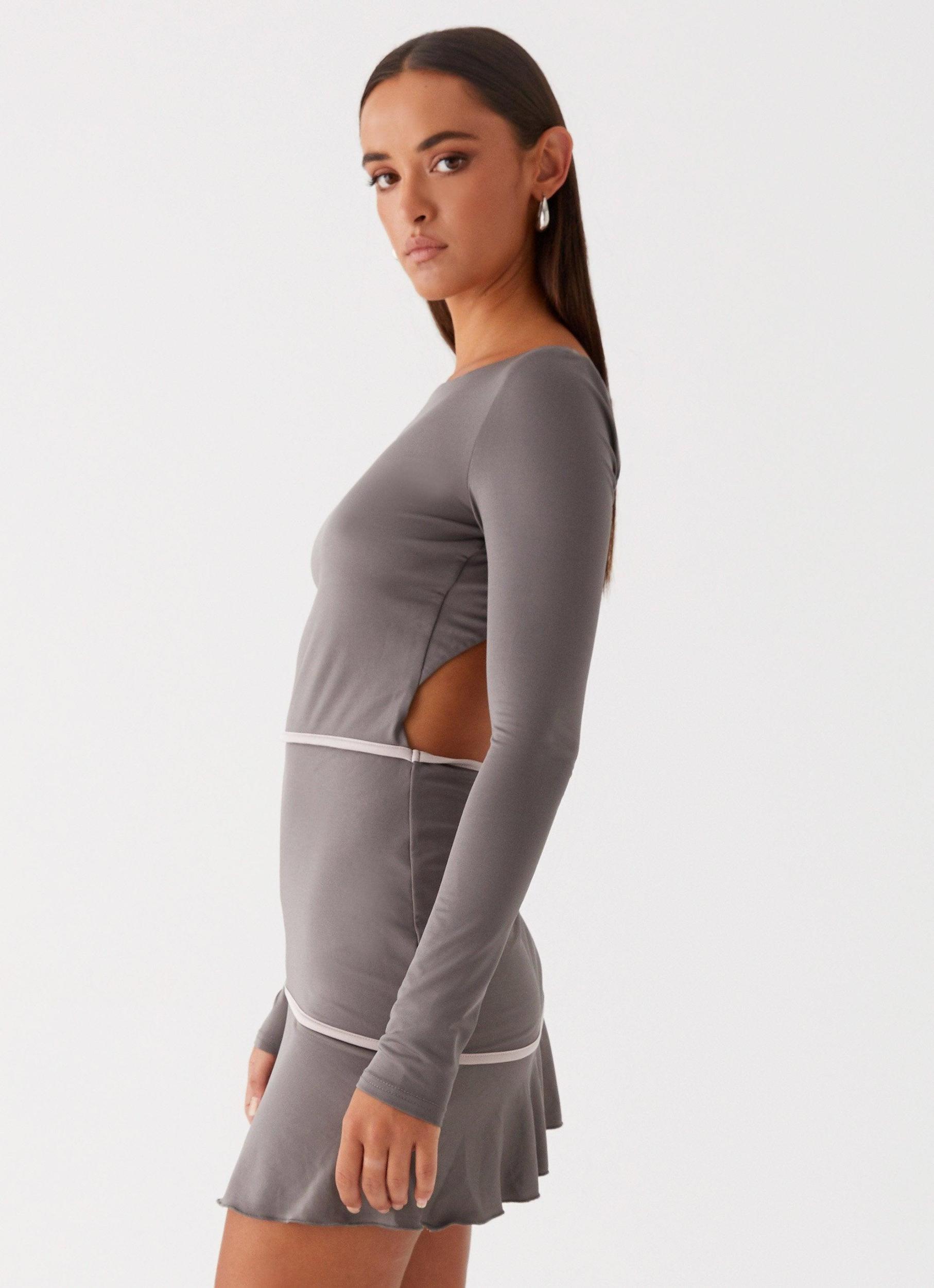 French Flirt Mini Dress - Charcoal Product Image