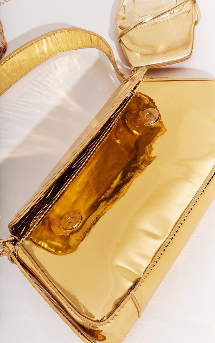 Gold Metallic Trapeze Shoulder Bag Product Image