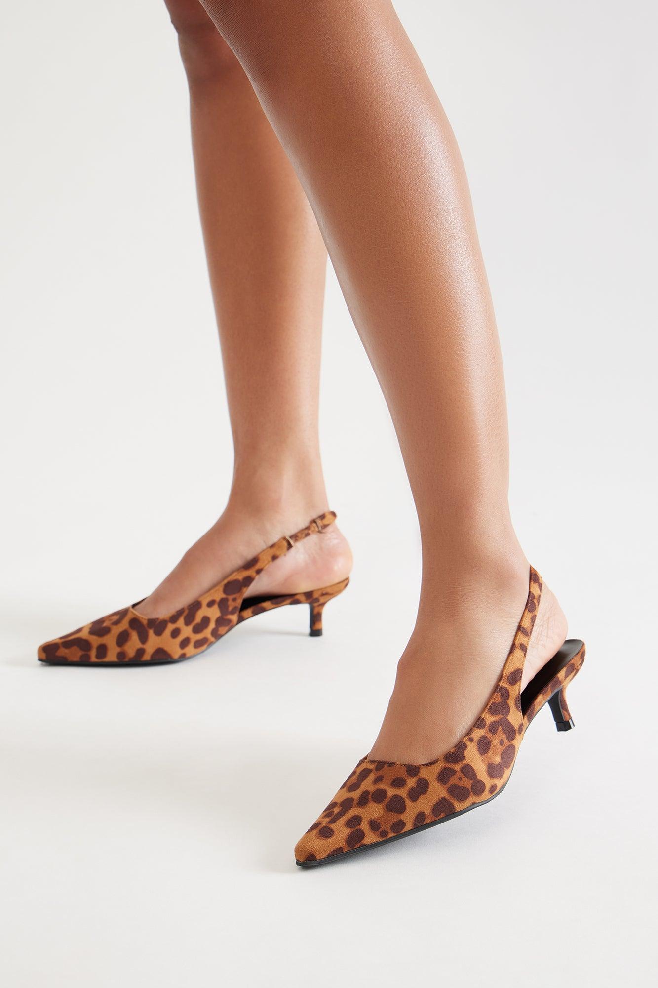 Rora Kitten Heel Pumps - Leopard Product Image
