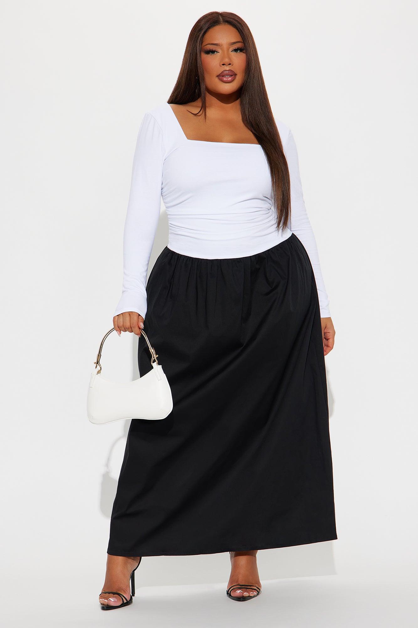 Jazmine Drop Waist Maxi Dress - Black/White Product Image