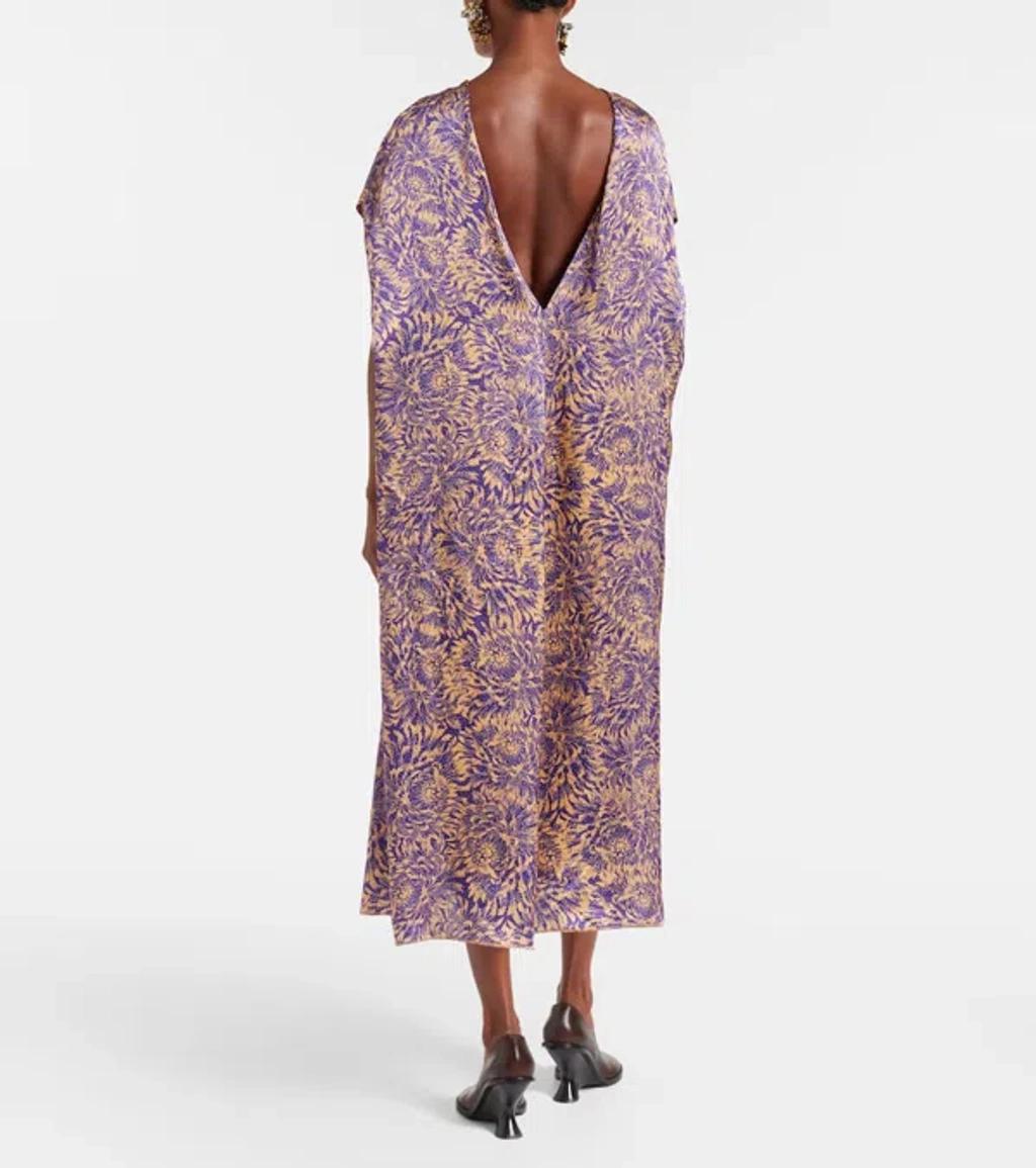 DRIES VAN NOTEN Womens Peach Diria Printed Silk Midi Dress In Orange Product Image