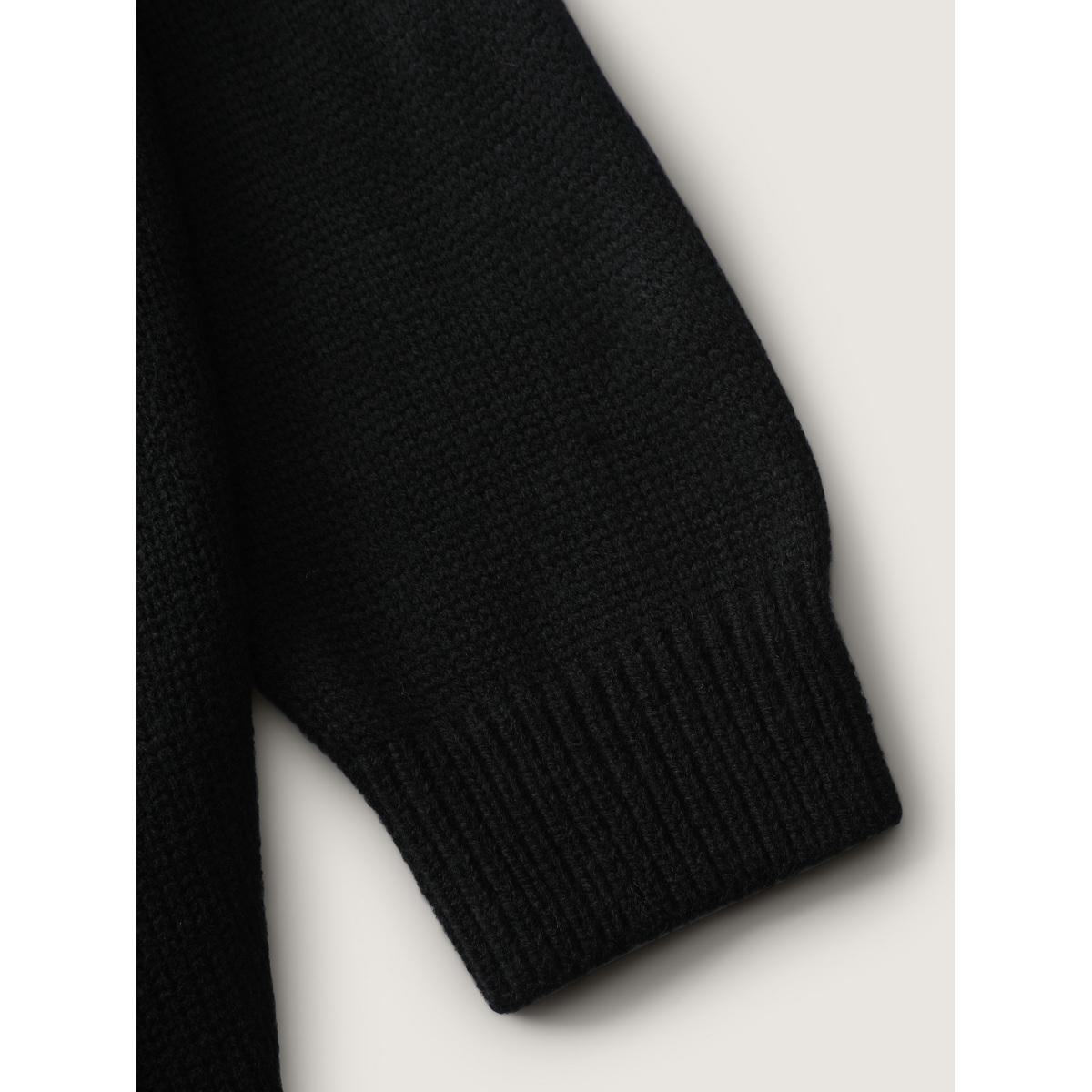 Plus Size Fair Isle Hearts Yoke Pullover Black Women Playful Loose Long Sleeve Round Neck Casual Pullovers BloomChic 10/M Product Image