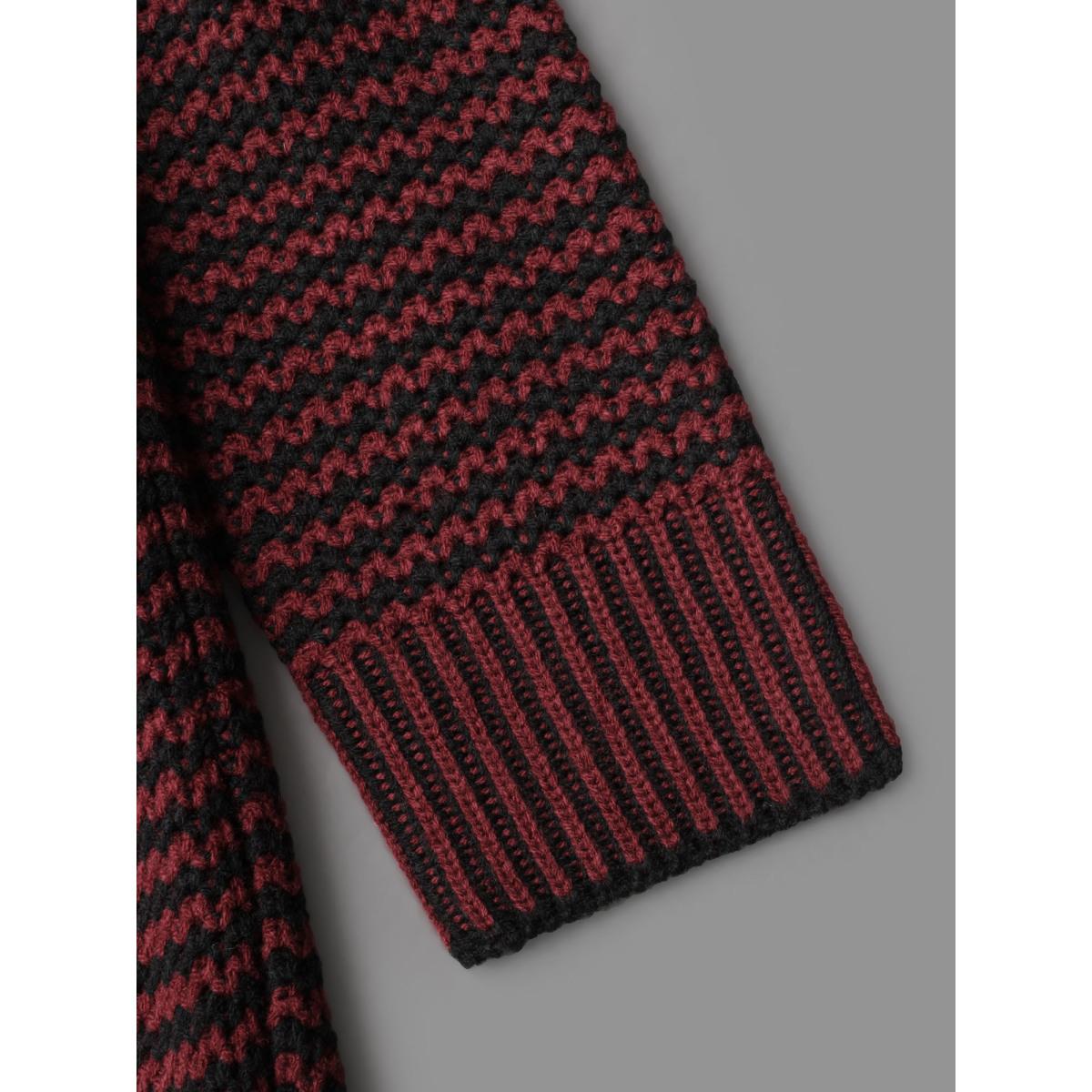 Plus Size Collared Pockets Open-Front Long Cardigan Deepred Women Casual Loose Long Sleeve Everyday Cardigans BloomChic 12/L Product Image