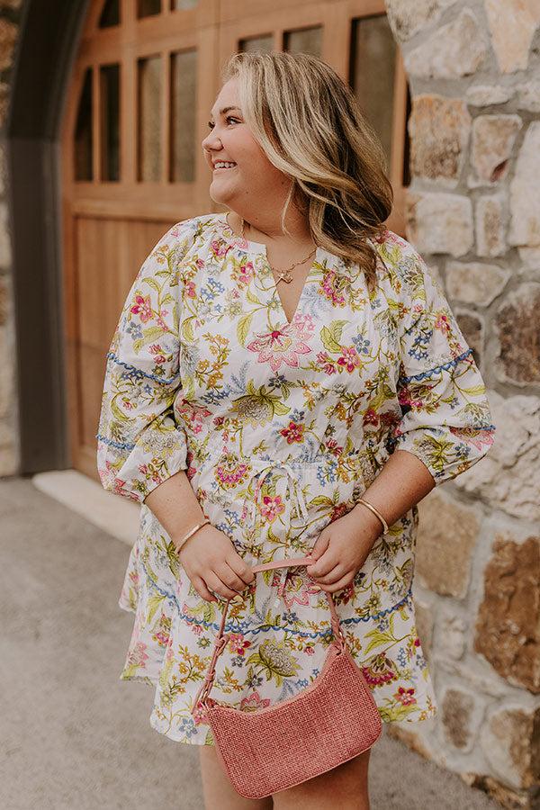 French Garden Floral Mini Dress Curves Product Image