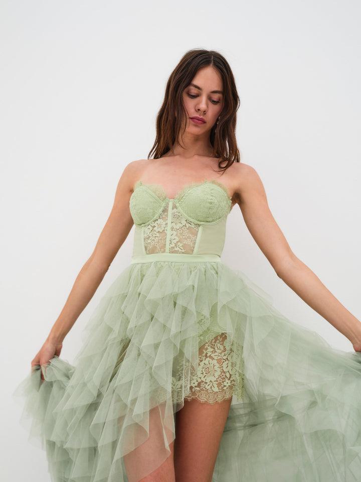 Bustier Gown — Green Product Image