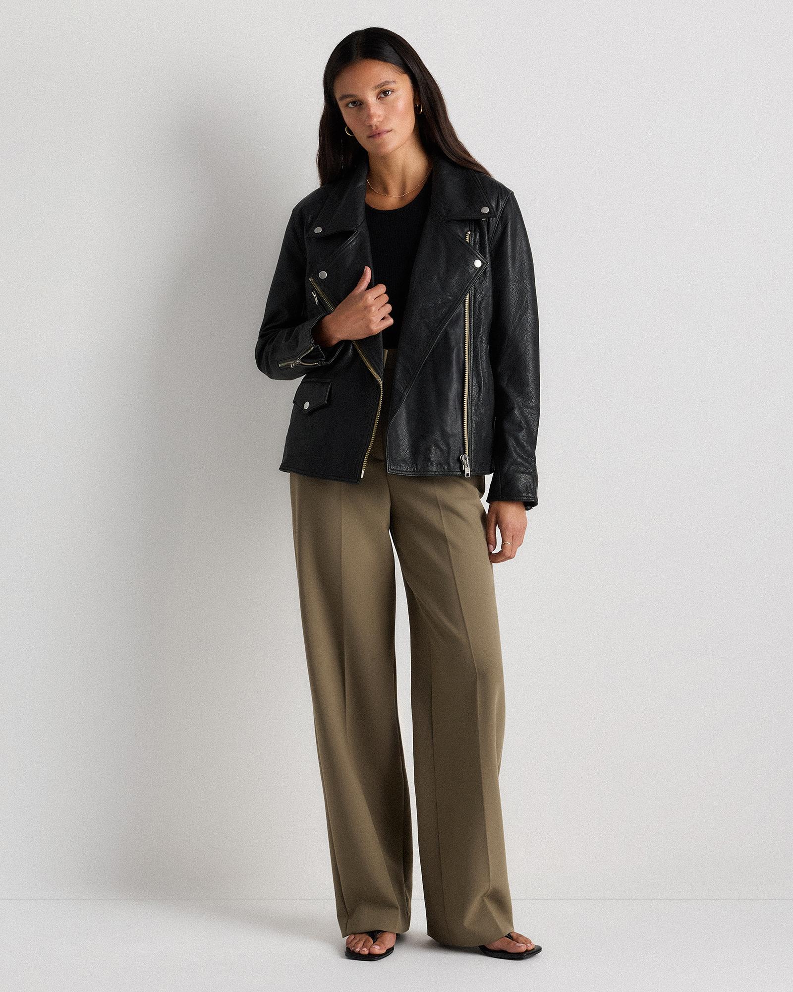 Quince | Women's Oversized Biker Jacket Leather Product Image