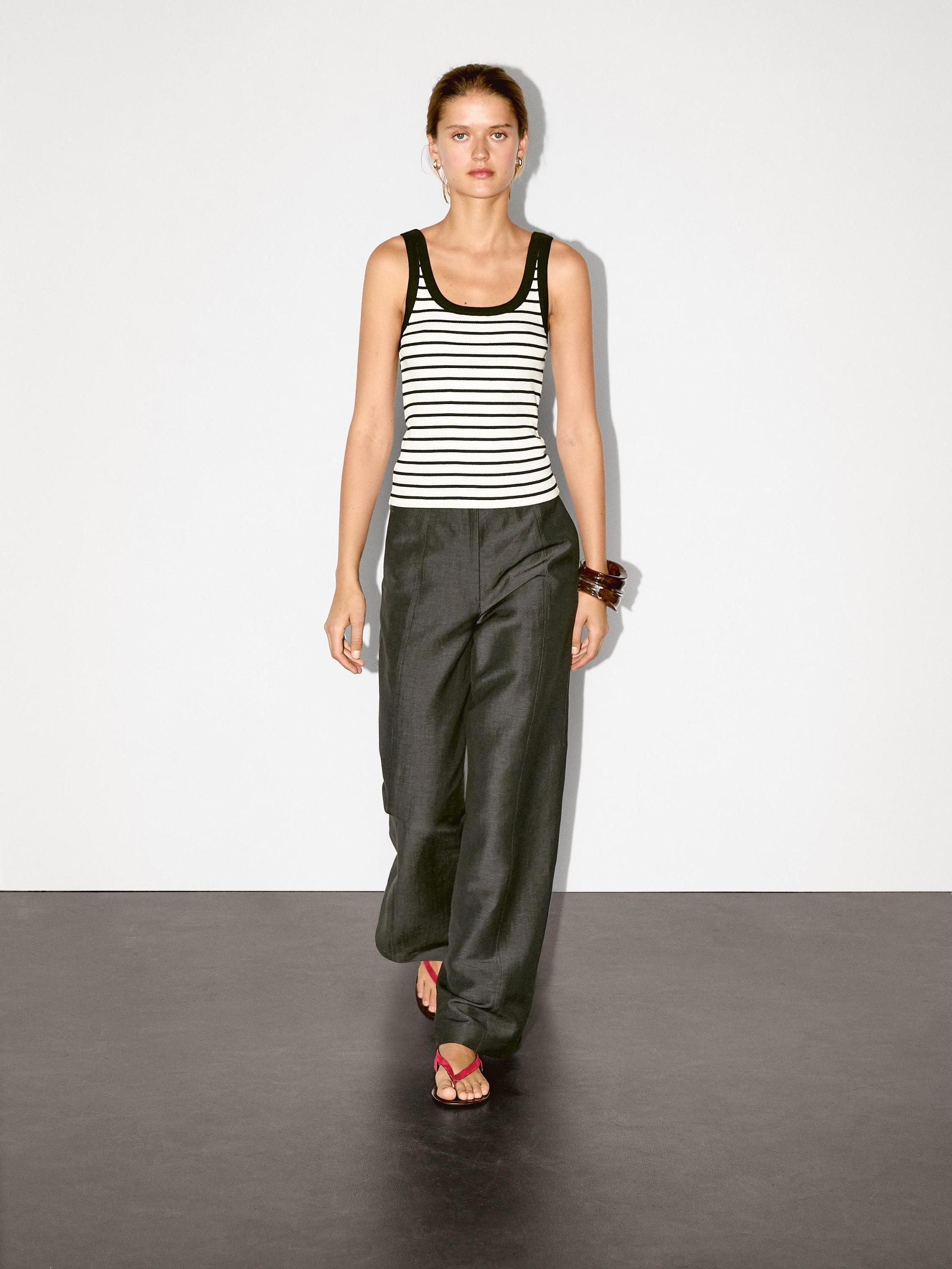 Stripe print vest top Product Image