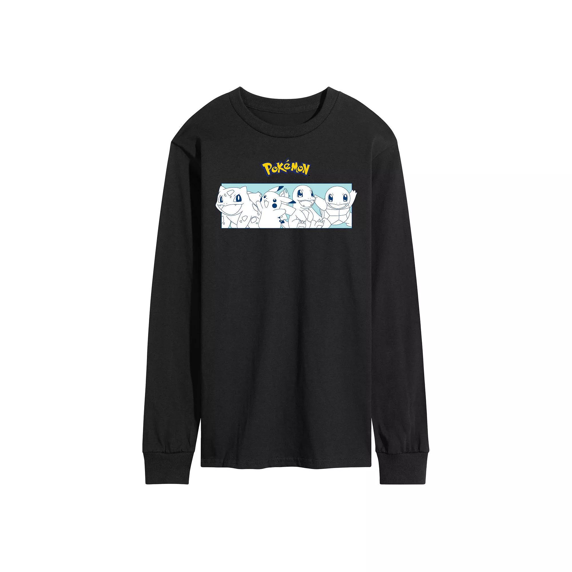 Men's Pokemon Starters Long Sleeve Graphic Tee,  Product Image